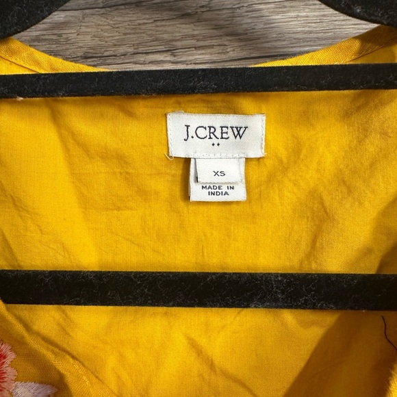 J. Crew Mustard Yellow Floral Embroidered Tank Top - Picture 5 of 8